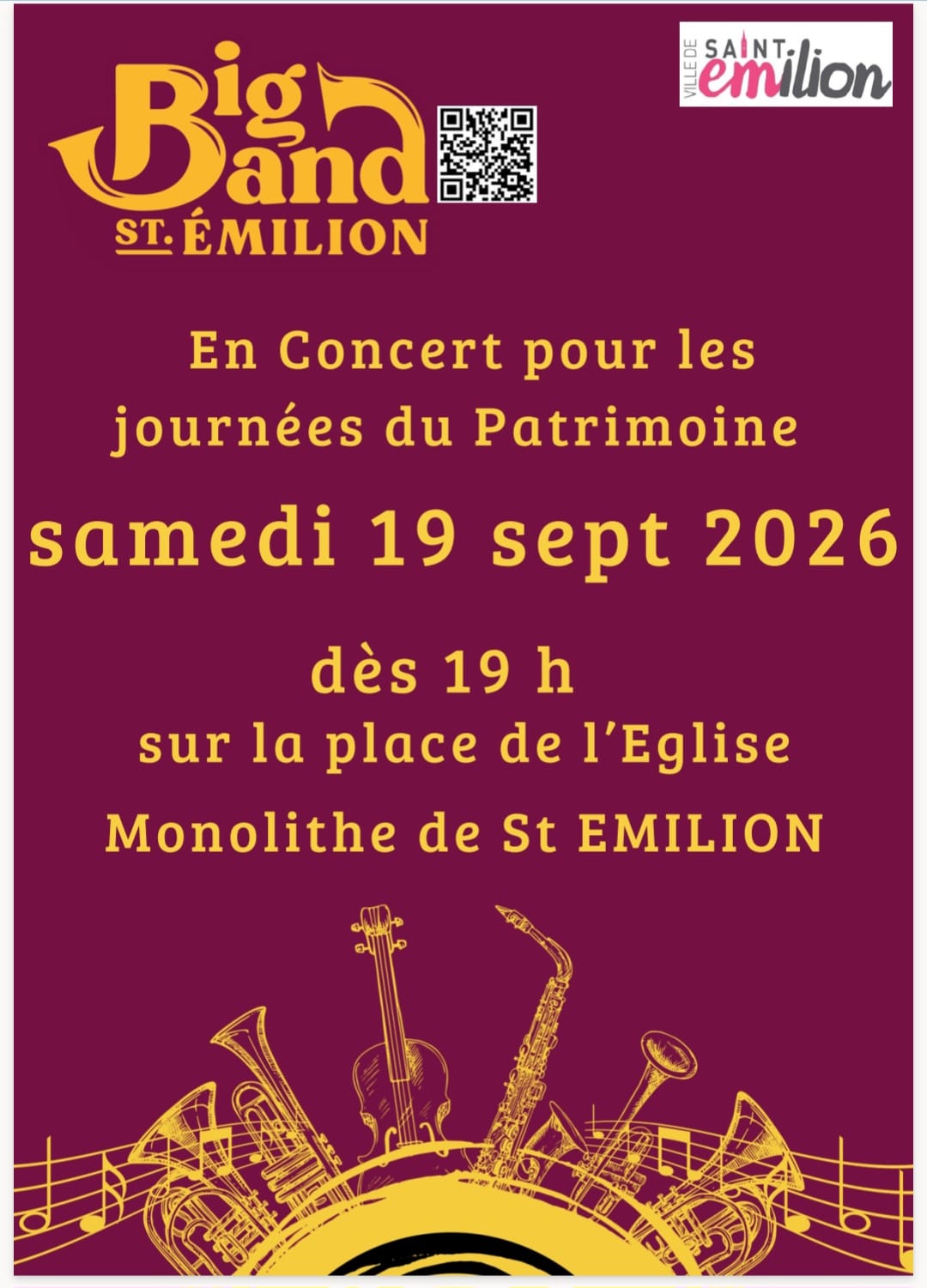 Journées Européennes du Patrimoine - Concert Big Band de Saint-Émilion