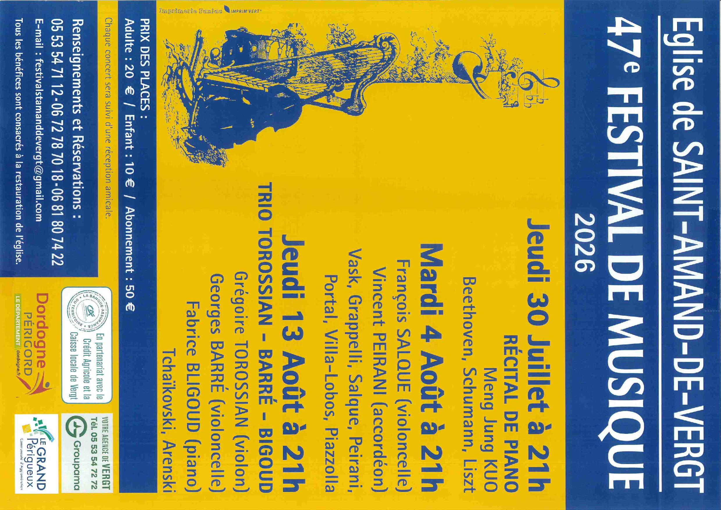 47e Festival - St Amand de Vergt - 30.07.2026 — visuel événement