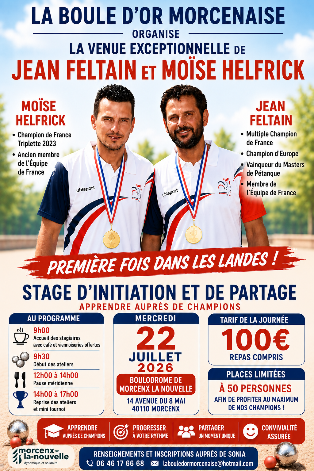 Stage d'initiation pétanque - Jean Feltain et Moïse Helfrick