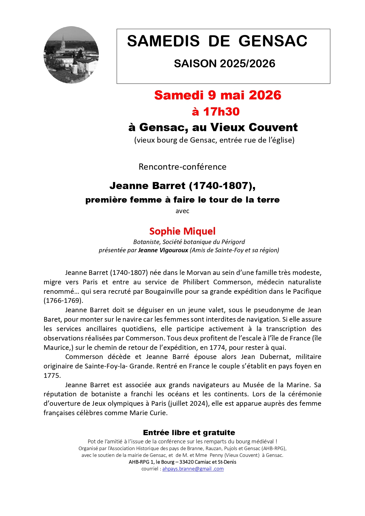 Samedis de Gensac — visuel événement