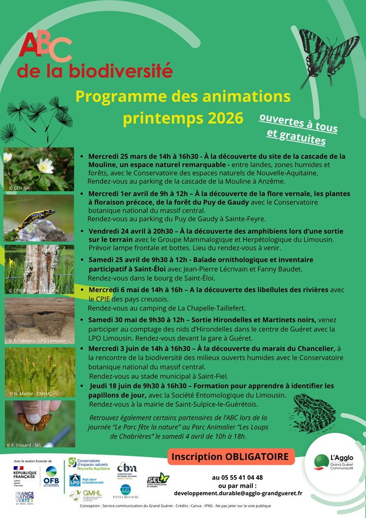 ABC de la biodiversité : à la découverte du marais du Chancelier, Saint-Fiel
