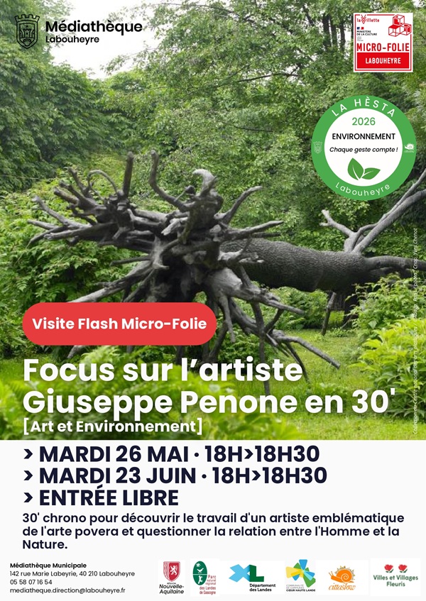 Visite Flash Micro-Folie : Giuseppe Penone : la relation entre Homme et Nature — visuel événement