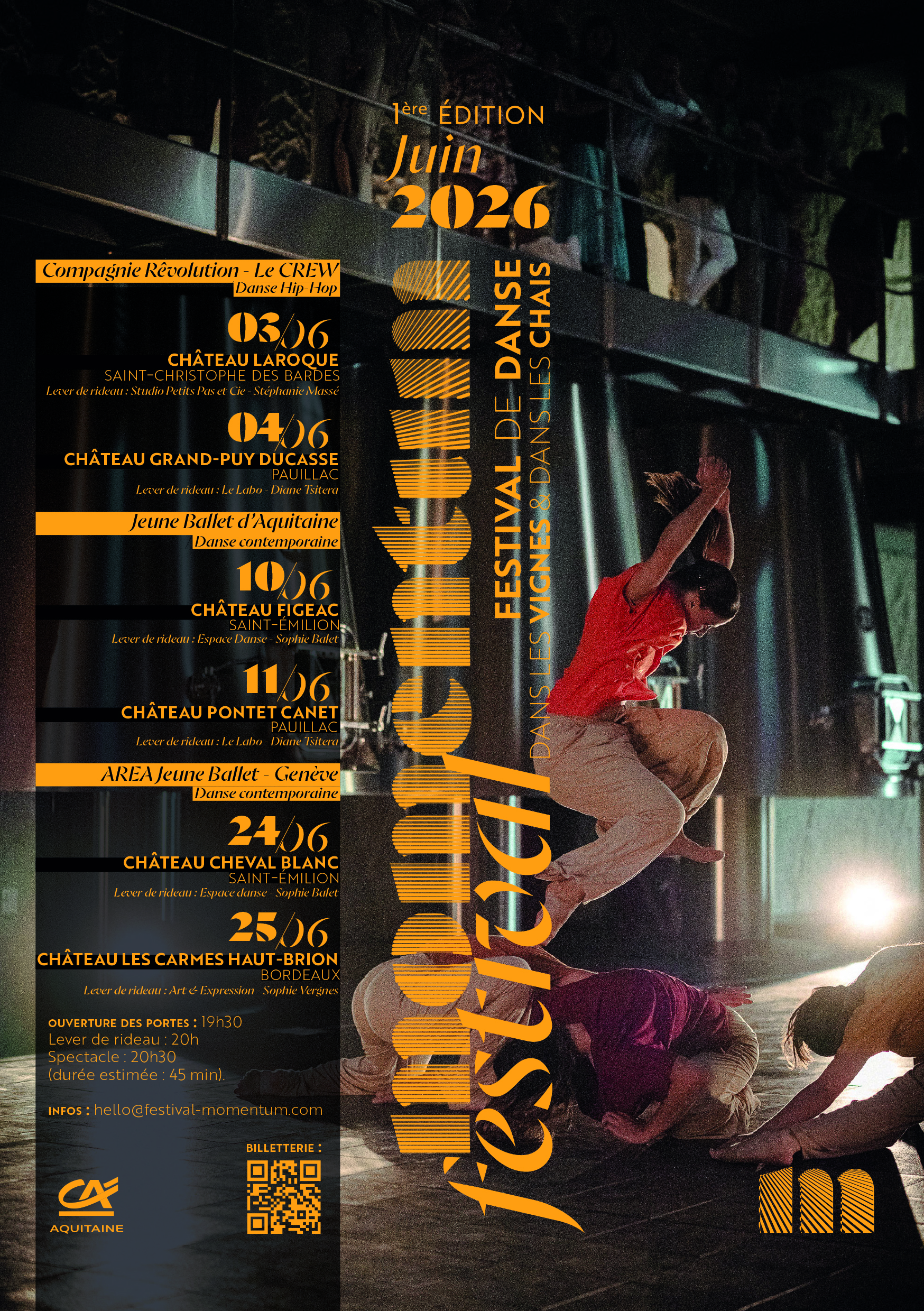 Festival Momentum - JBA (Jeune Ballet d'Aquitaine) - Château Figeac - Saint-Emilion