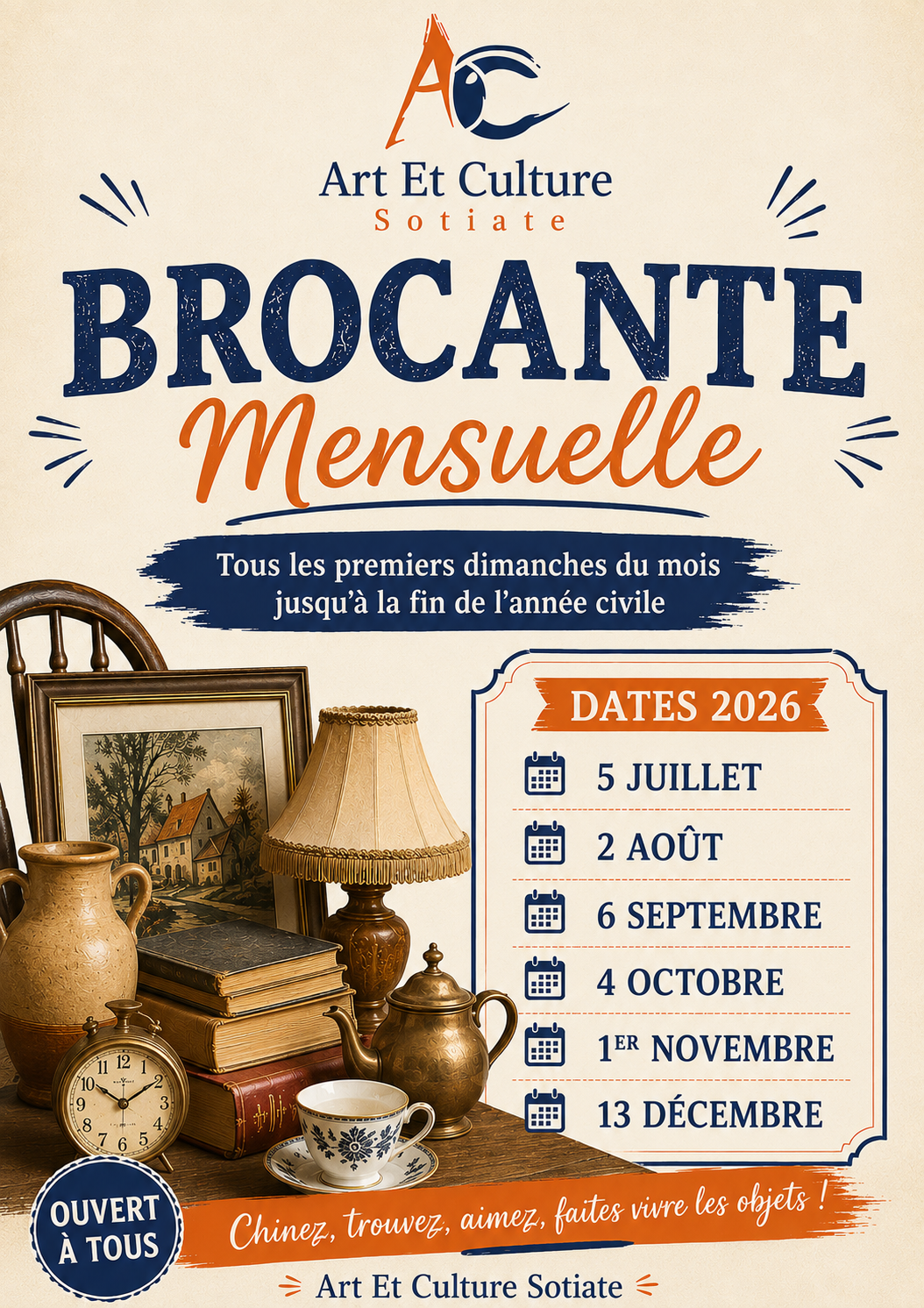 Brocante mensuelle à Sos
