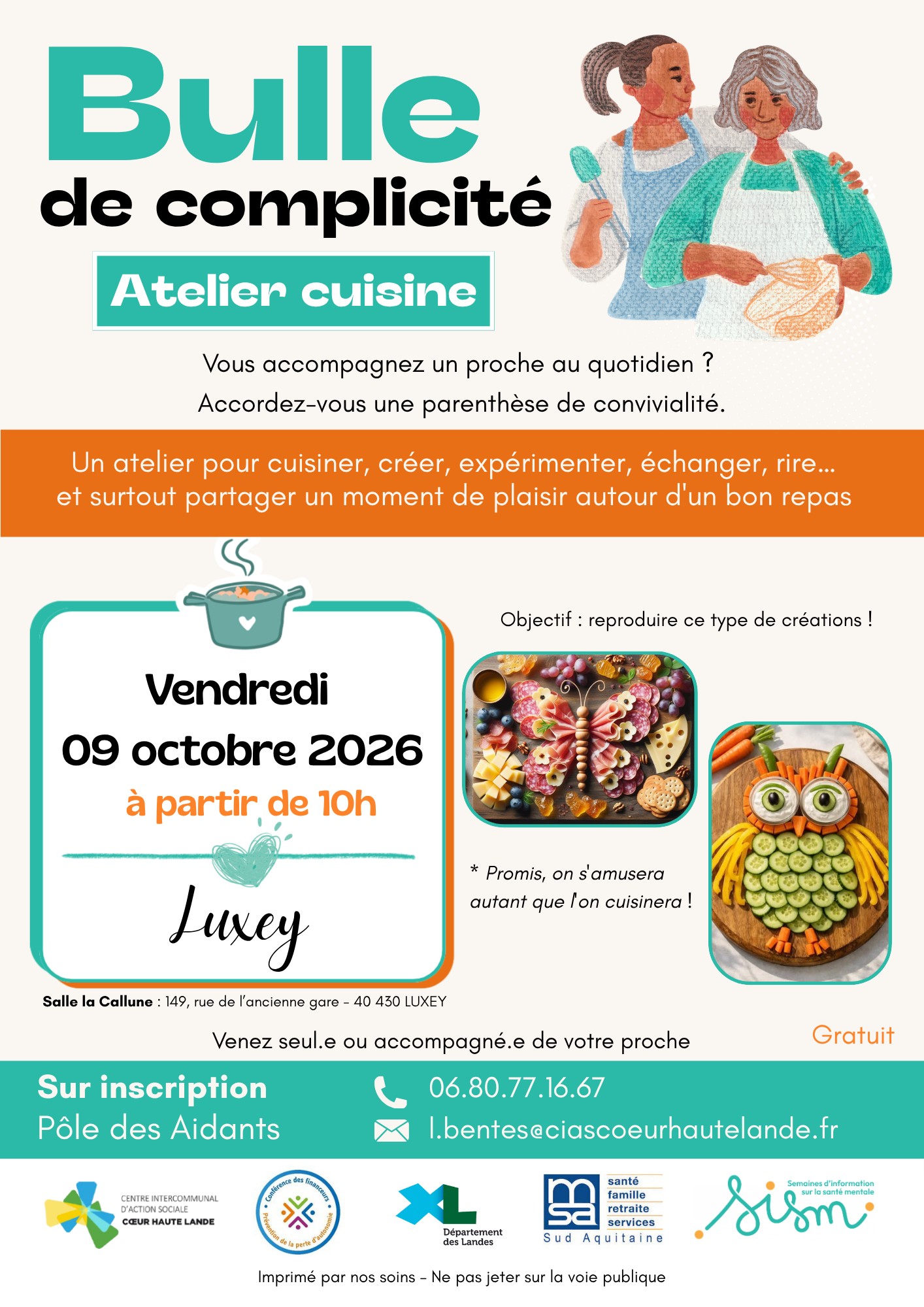 Bulle de complicité - atelier cuisine