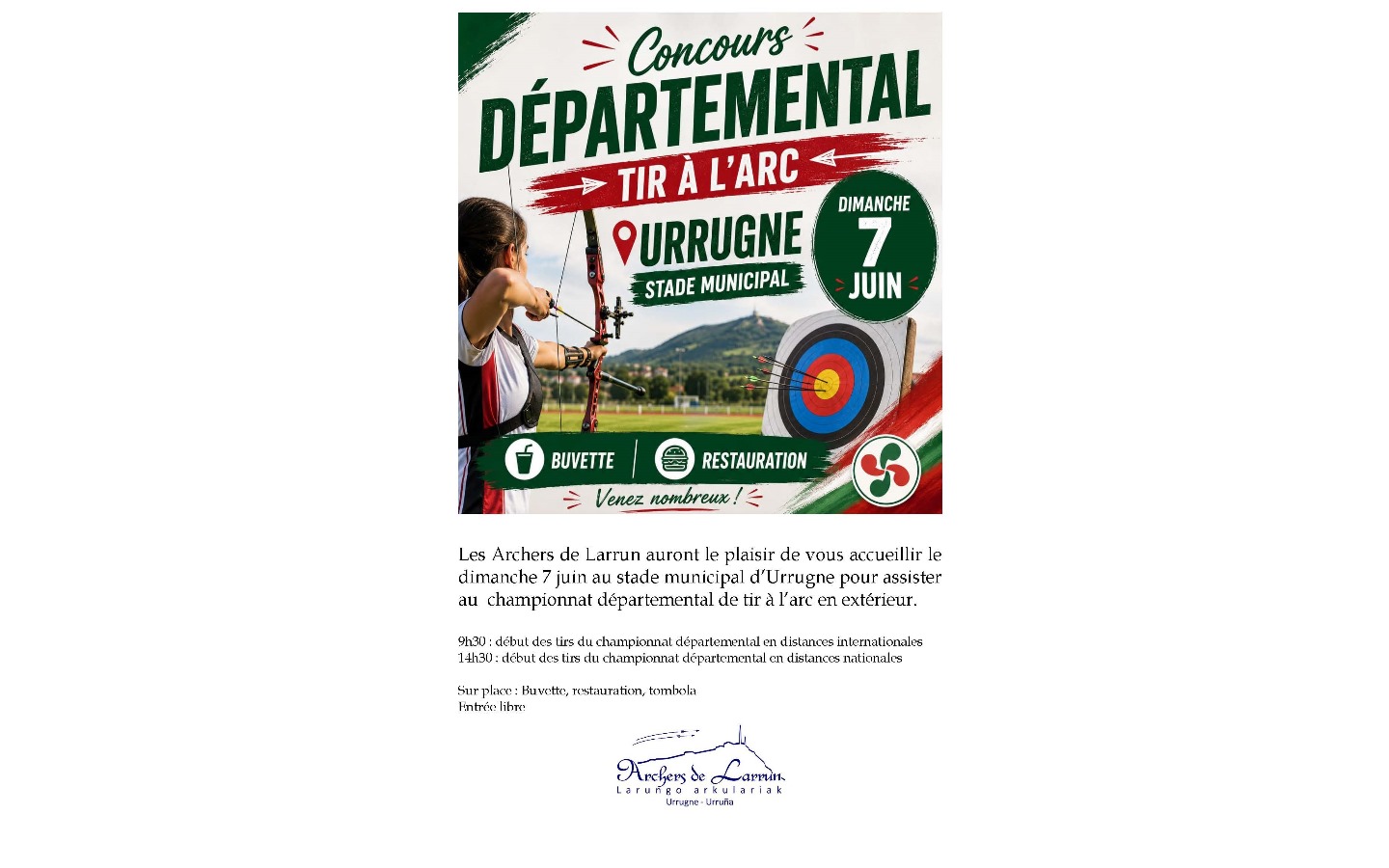 Concours départemental de tir à l'arc — visuel événement