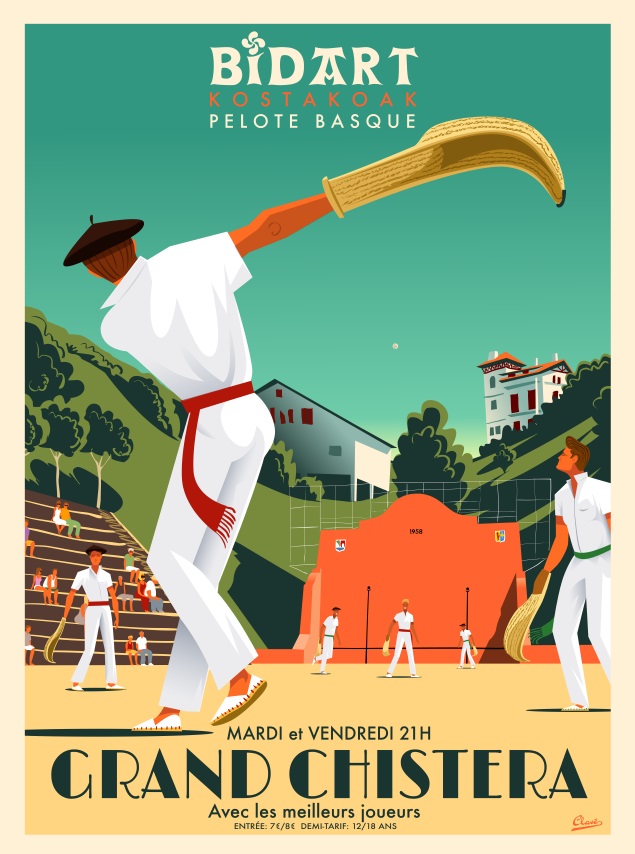 Pelote basque à Grand Chistera in BIDART (64210)