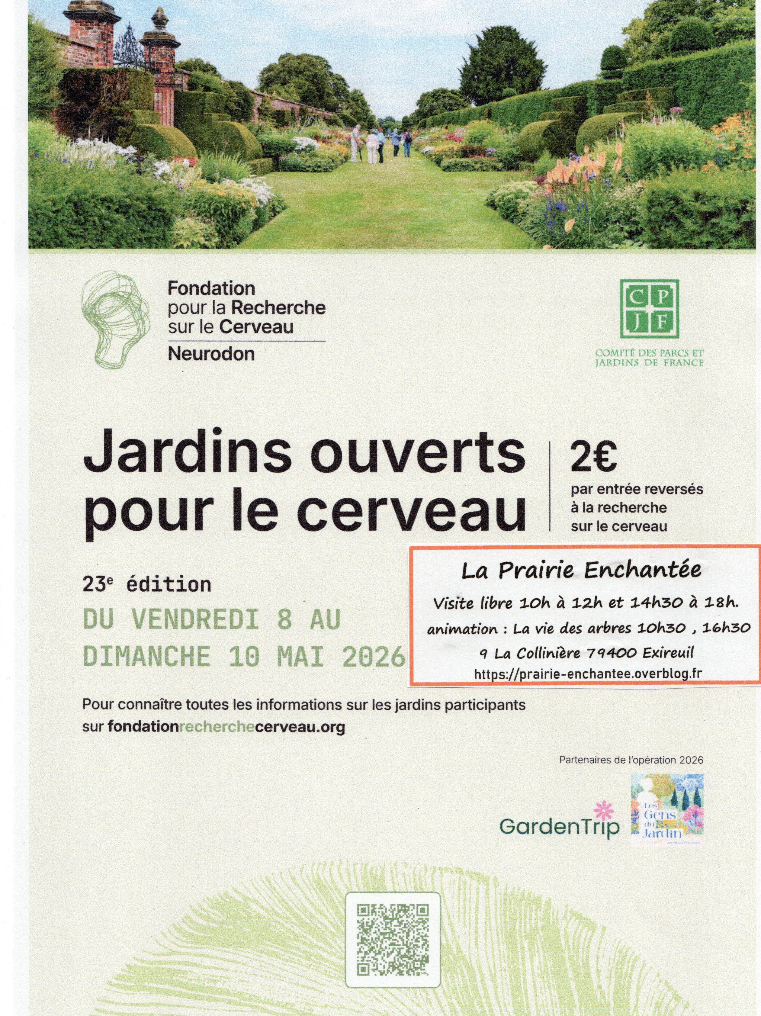 Jardins ouverts, pour le cerveau - La Prairie Enchantée — visuel événement