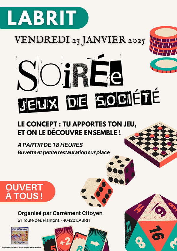 SOIRÉE JEUX DE SOCIÉTÉ