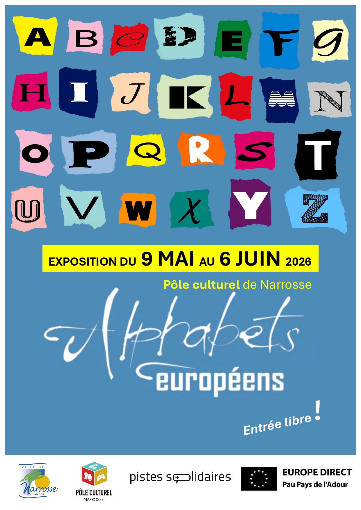 Exposition sur les alphabets européens — visuel événement