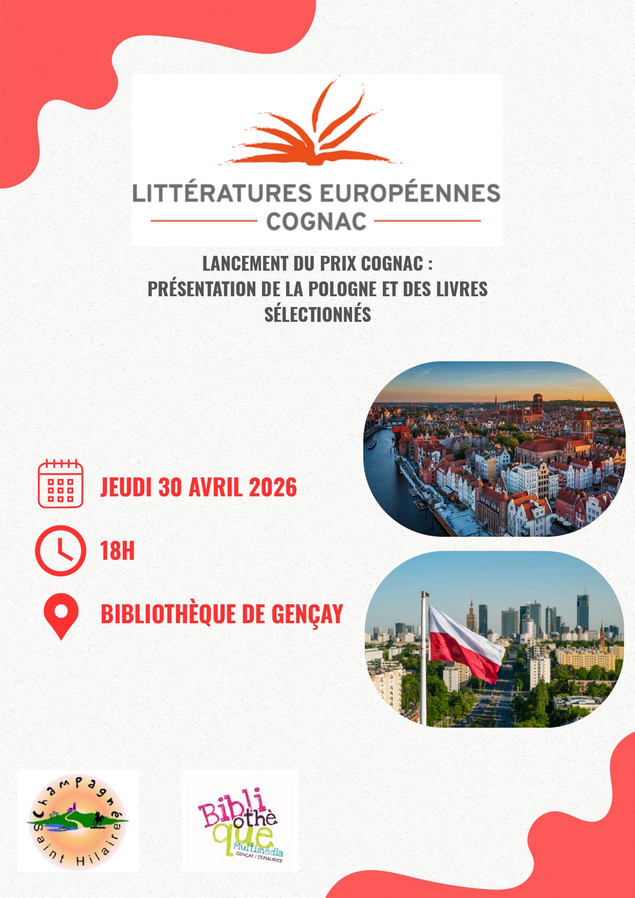 Prix des Littératures Européennes de Cognac — visuel événement