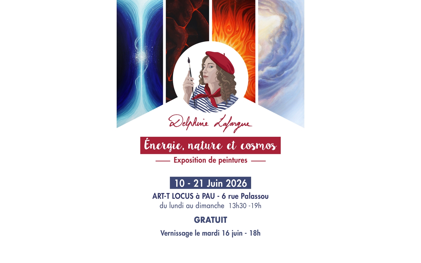 Exposition: Delphine Lafargue - énergie, nature et cosmos — visuel événement