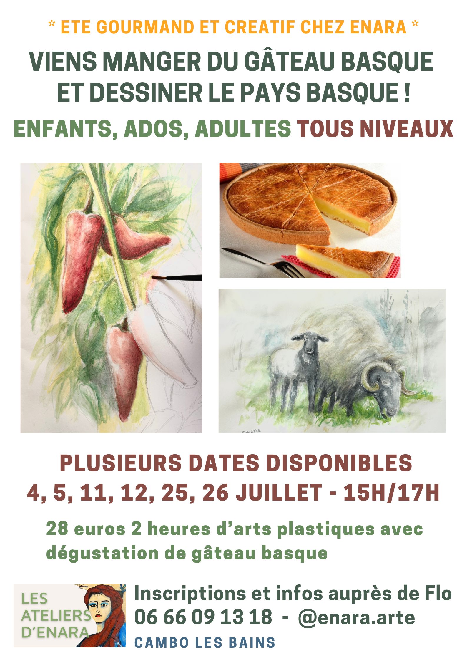 Atelier peinture et dégustation de gâteau basque