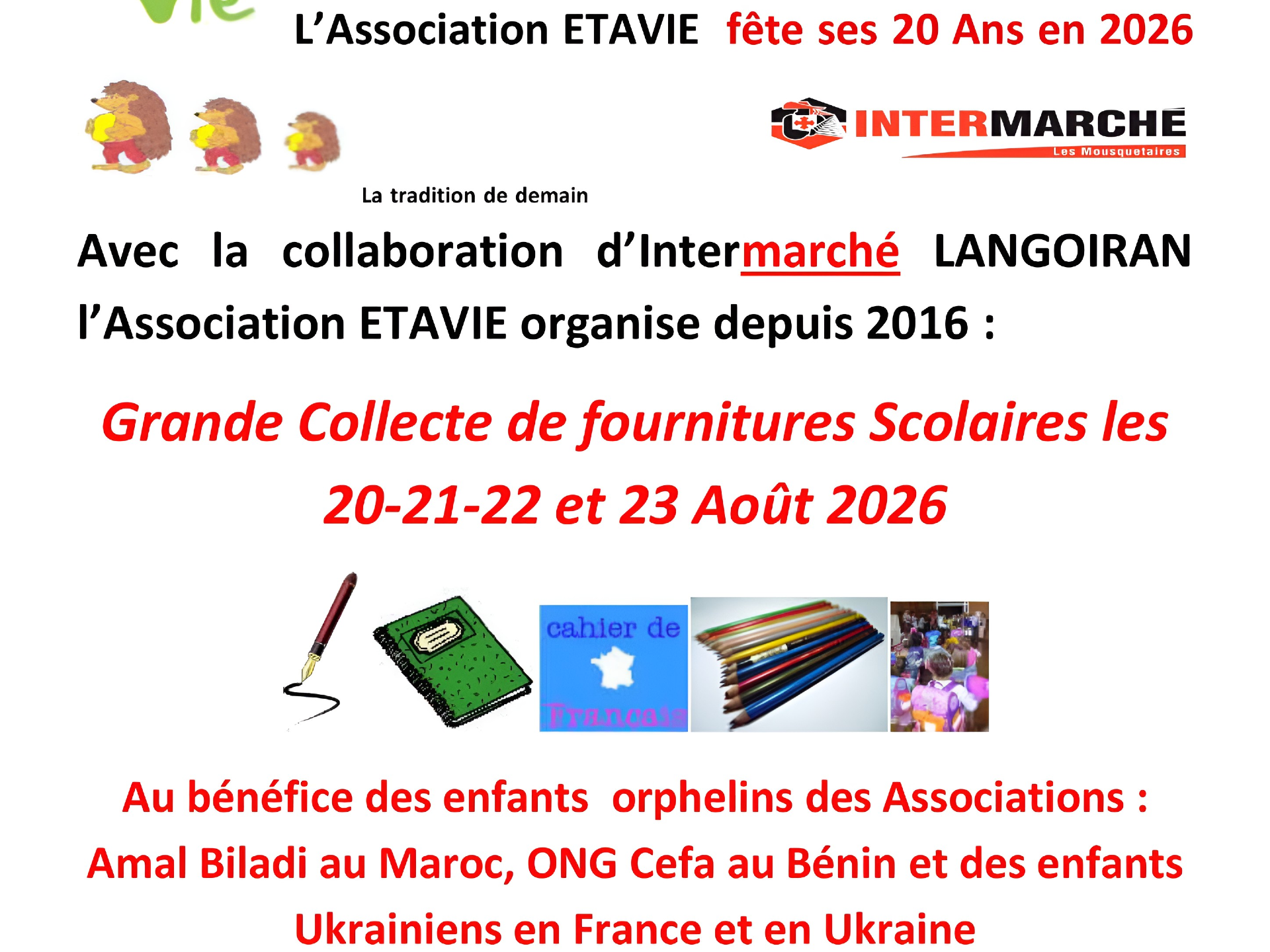 Grande collecte de fournitures scolaire