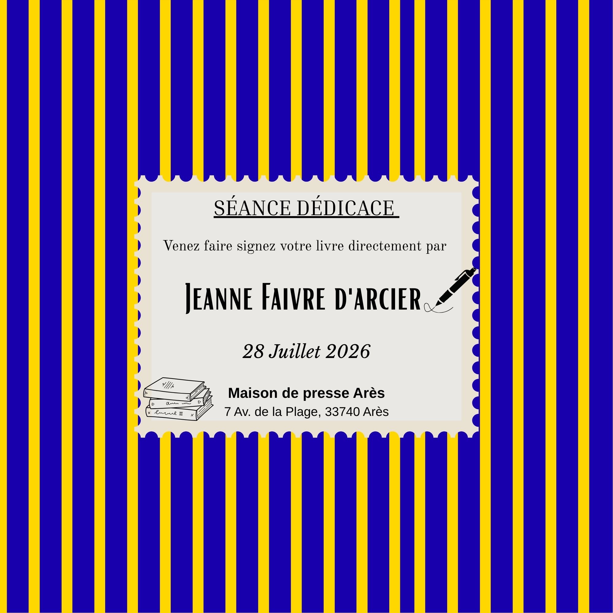 Séance signature par Jeanne Faivre d'arcier