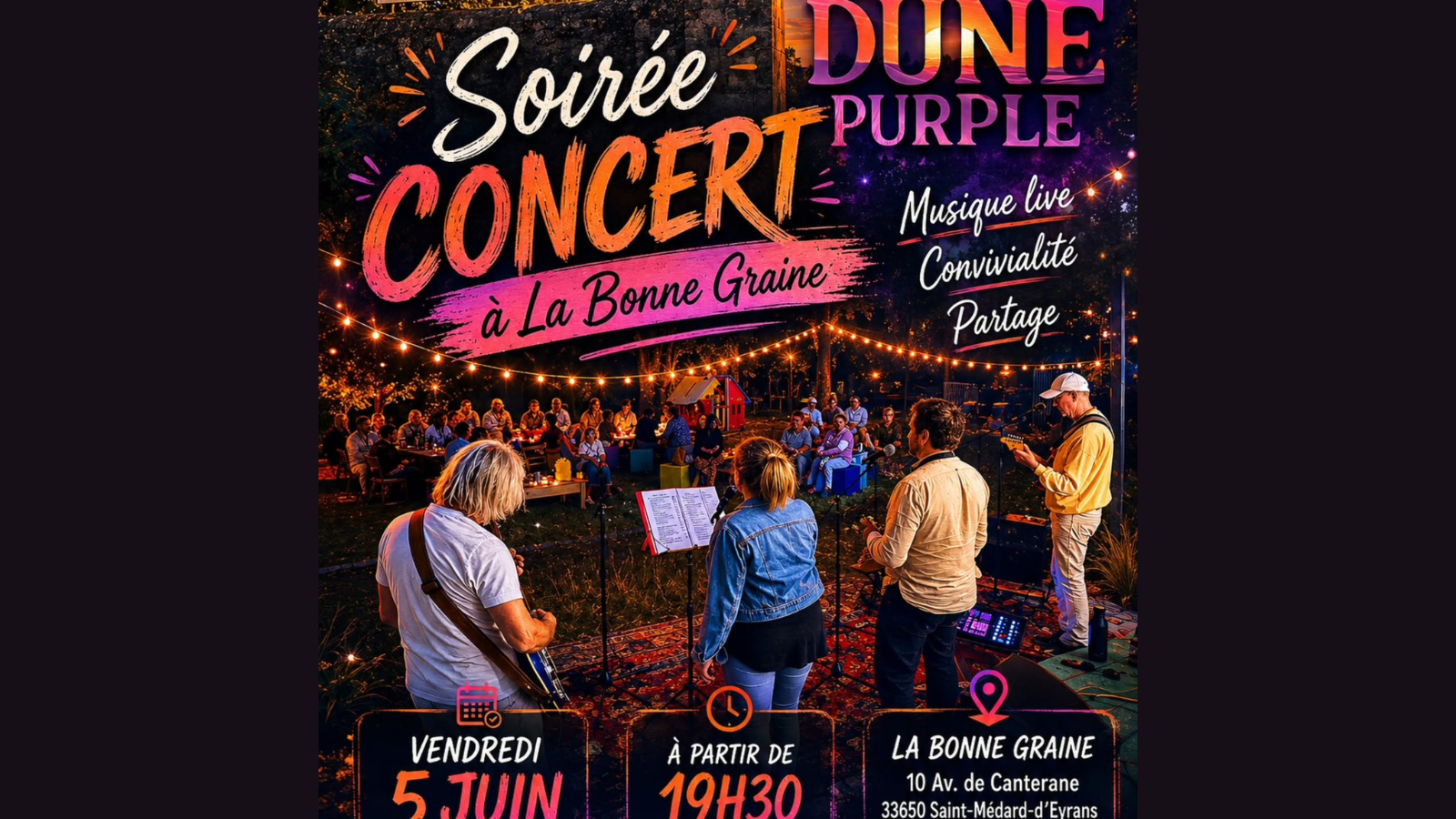 Soirée Concert Dune Purple