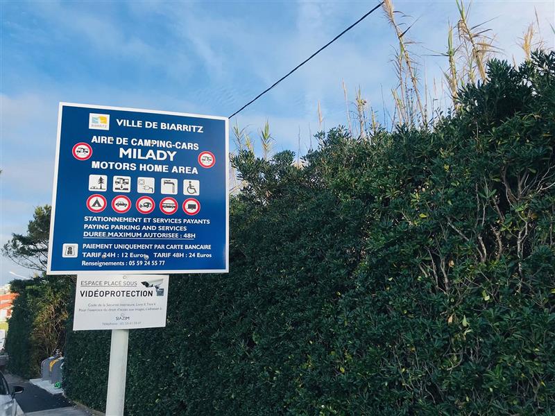 Aire camping-cars Biarritz Milady