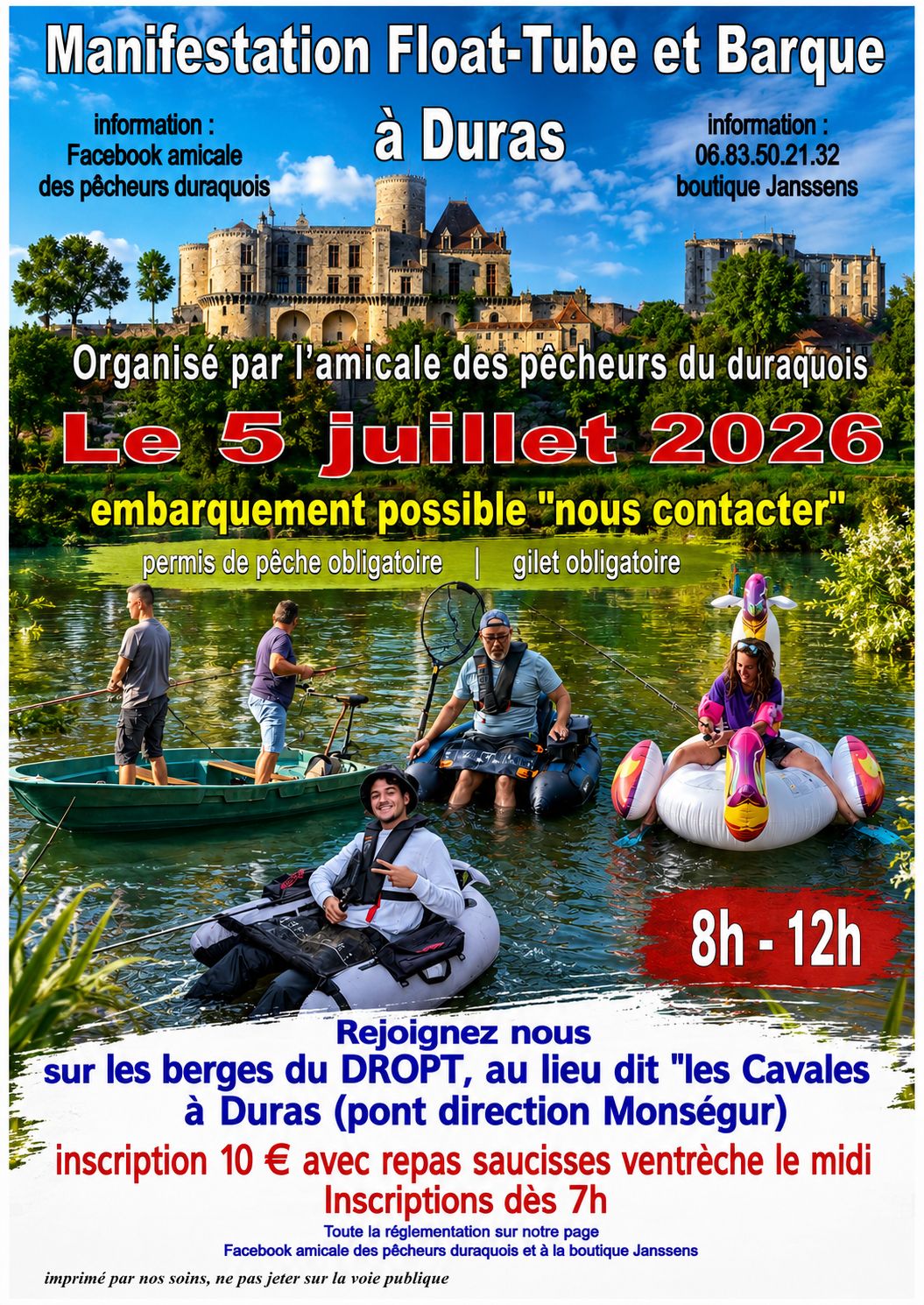 Manifestation Float-tube et Barque à Duras, Duras