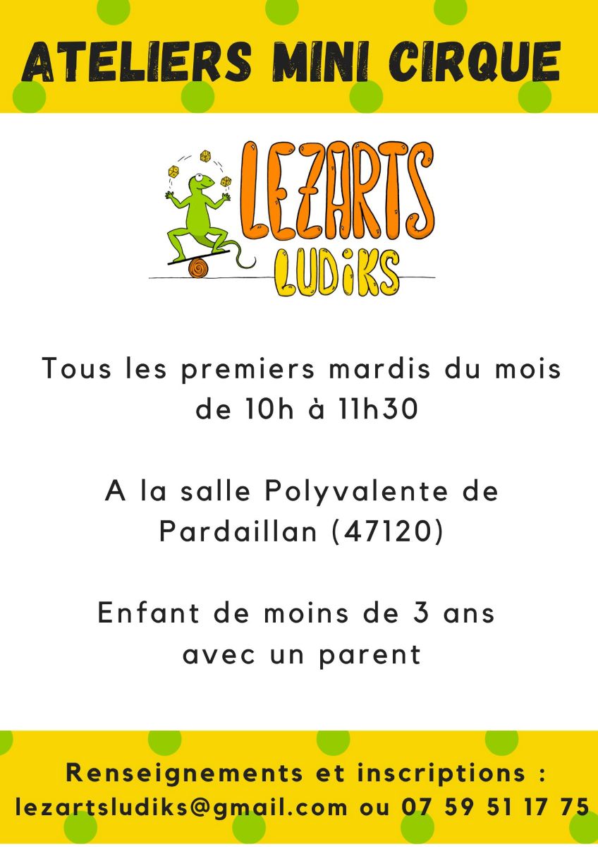 Atelier de cirque avec Lezarts Ludiks pour les moins de 3 ans, Pardaillan - photo 3