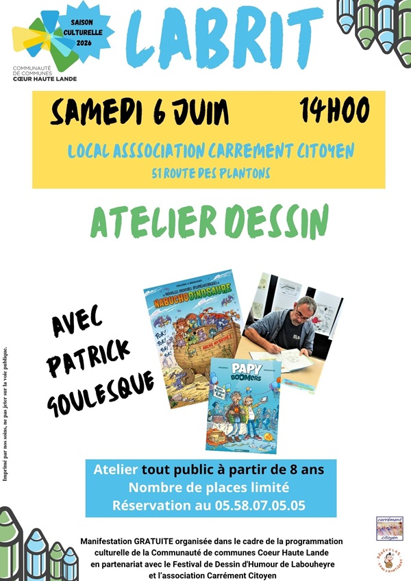 ATELIER DESSIN avec Patrick Goulesque — visuel événement