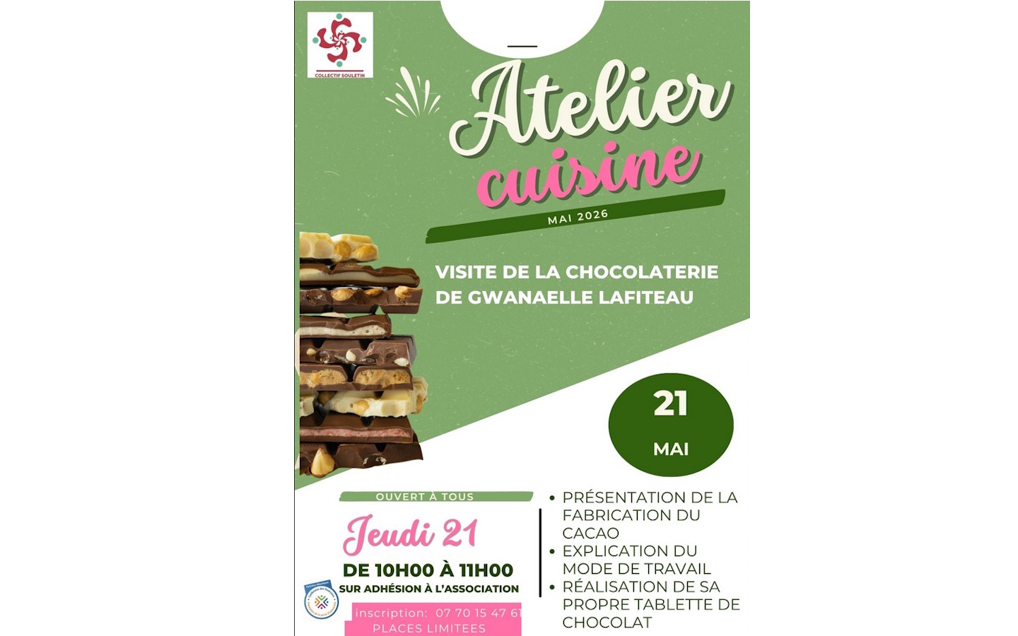 Visite de la chocolaterie de Gwenaëlle — visuel événement