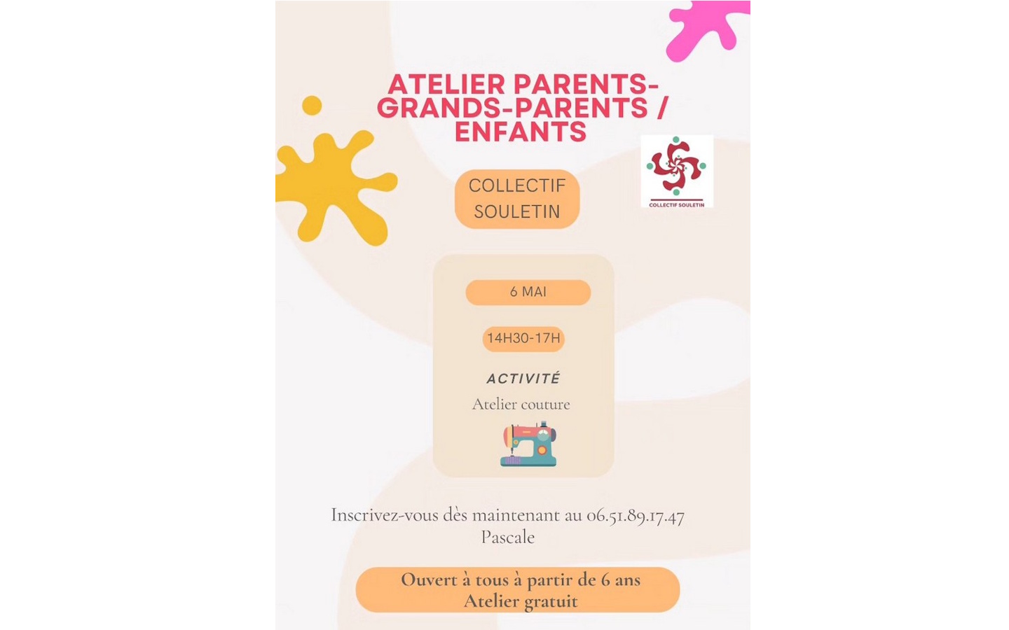 Atelier grands-parents-parents-enfants — visuel événement