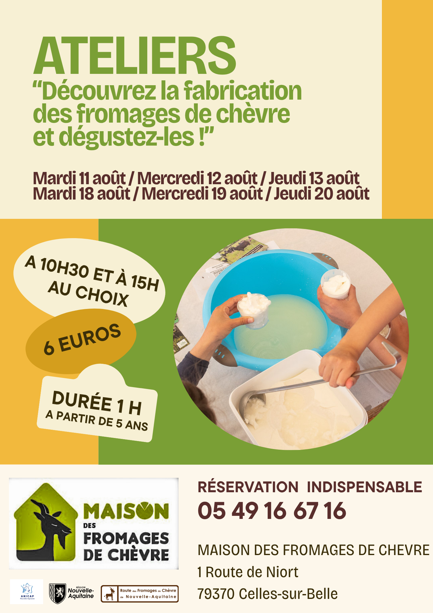 Atelier de fabrication et de dégustation de froamge