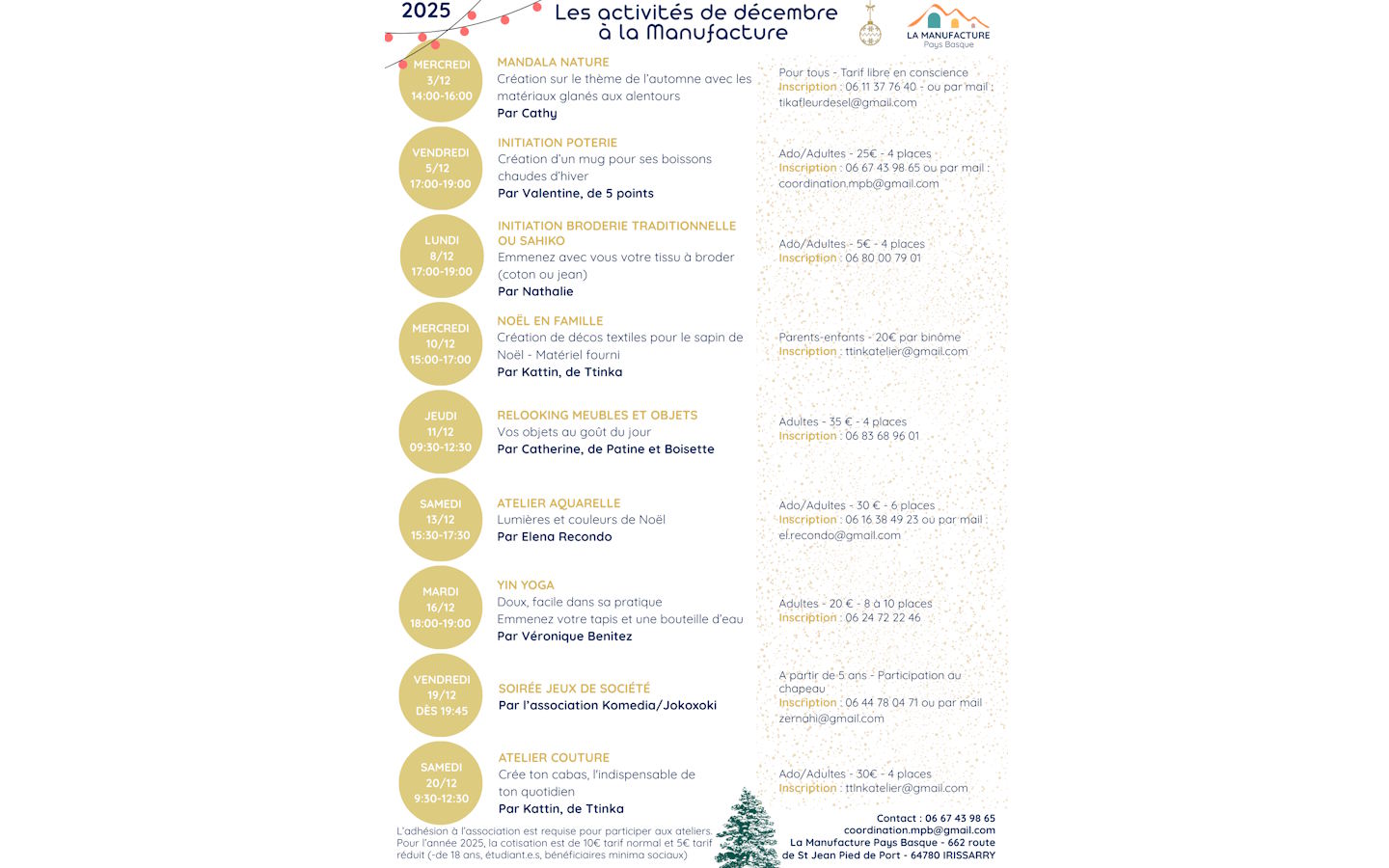 Ateliers Manufacture Pays Basque - Aquarelle : bougie de Noël