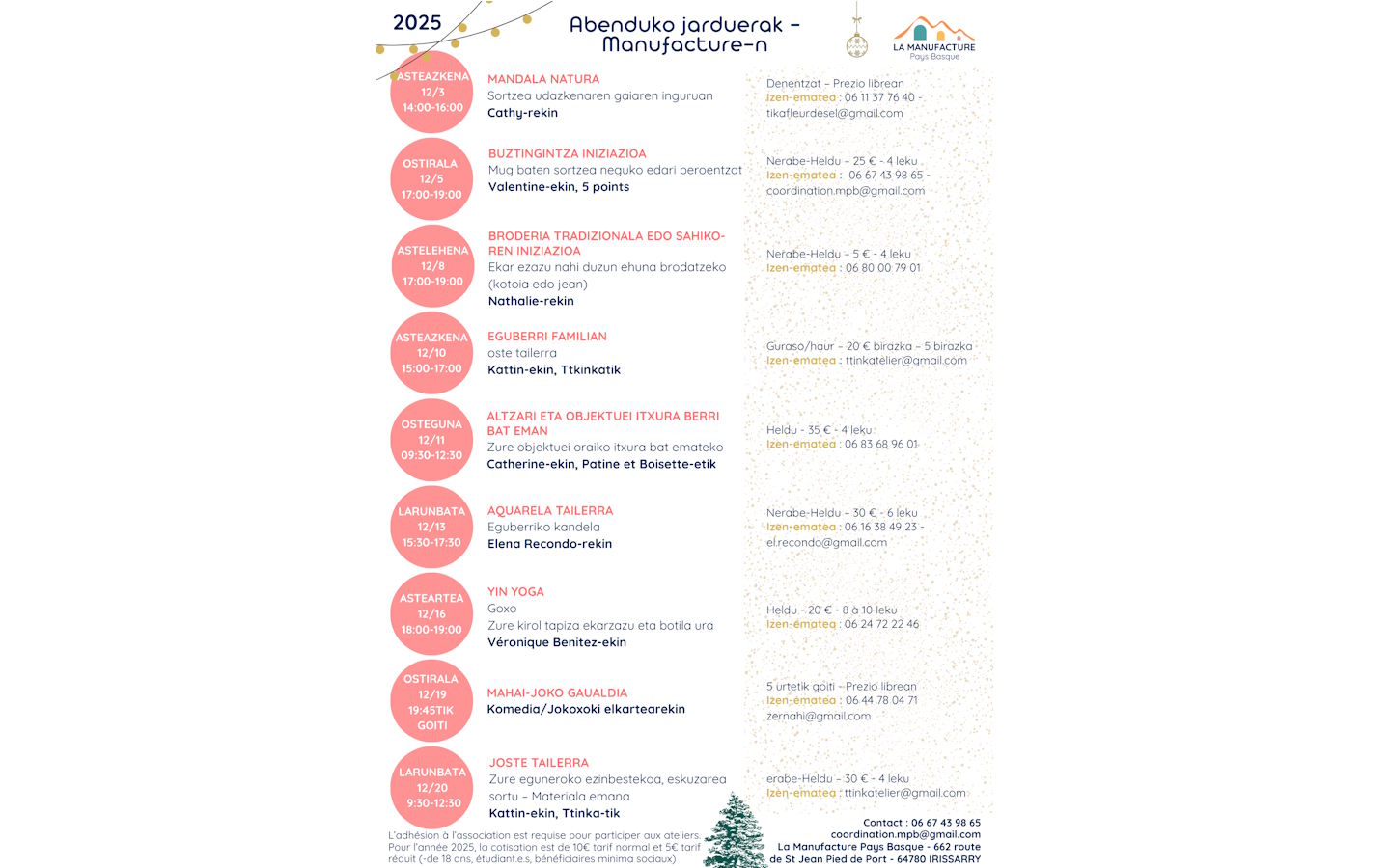 Ateliers Manufacture Pays Basque - Aquarelle : bougie de Noël