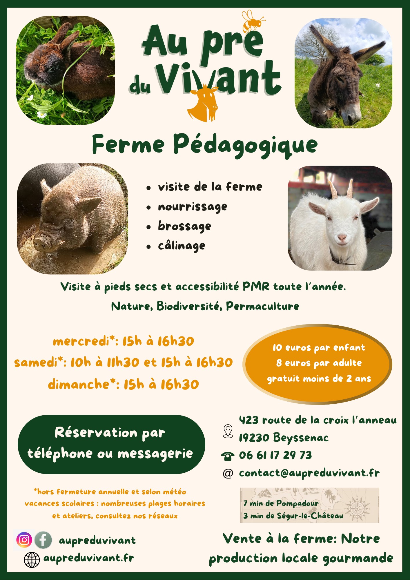 Ferme pédagogique : Au pré du vivant