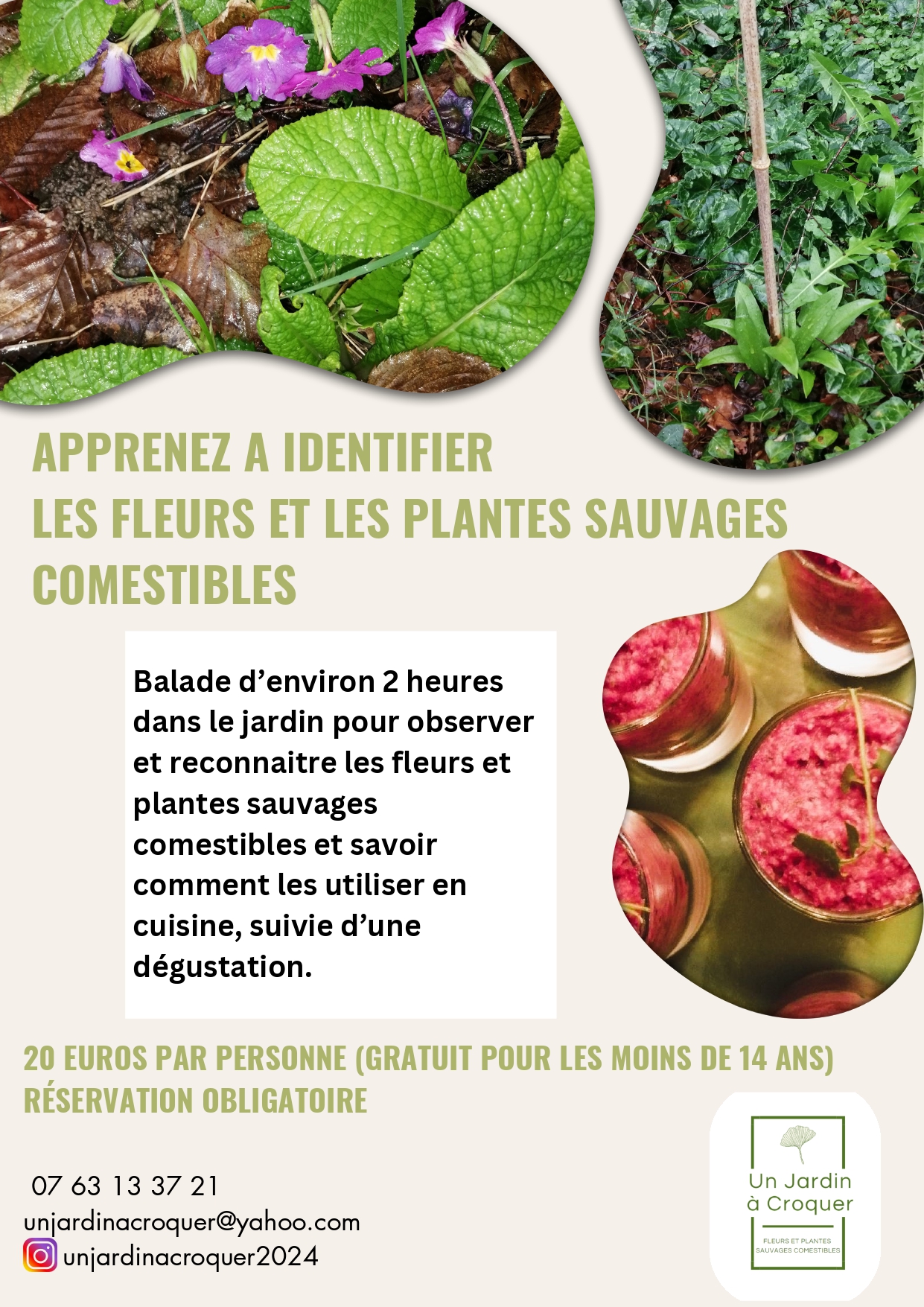 Les fleurs et les plantes sauvages comestibles — visuel événement