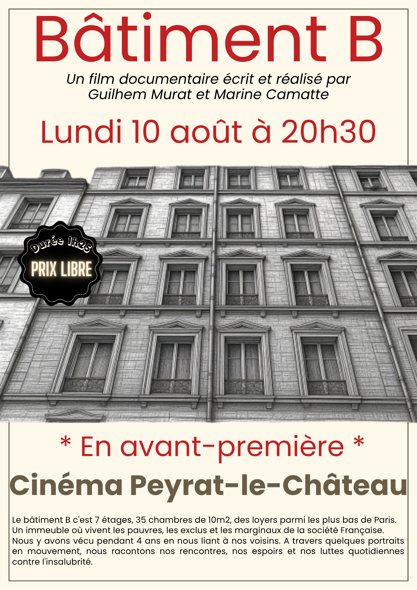 Projection avant-première Bâtiment B