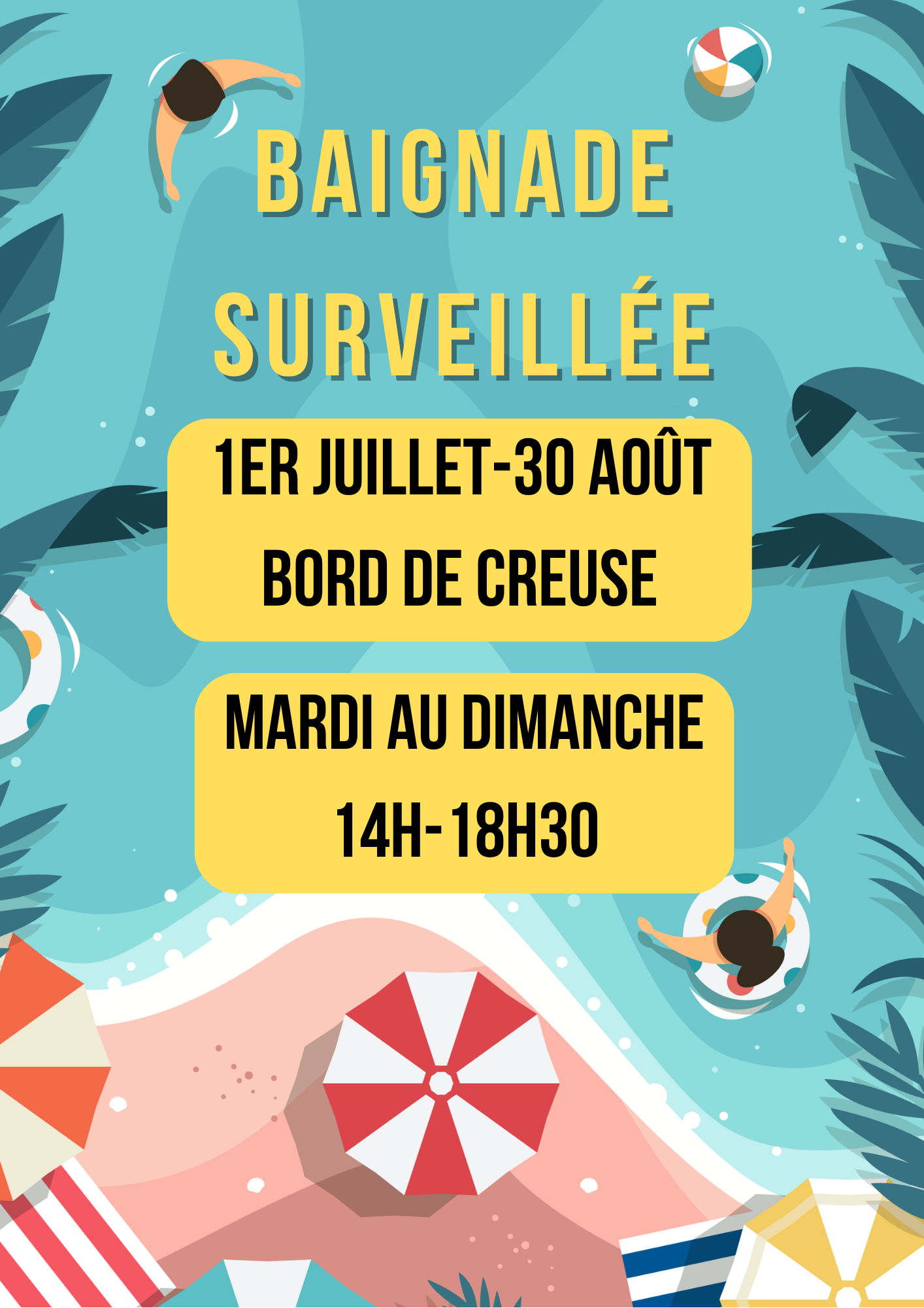 Baignade surveillée — visuel événement