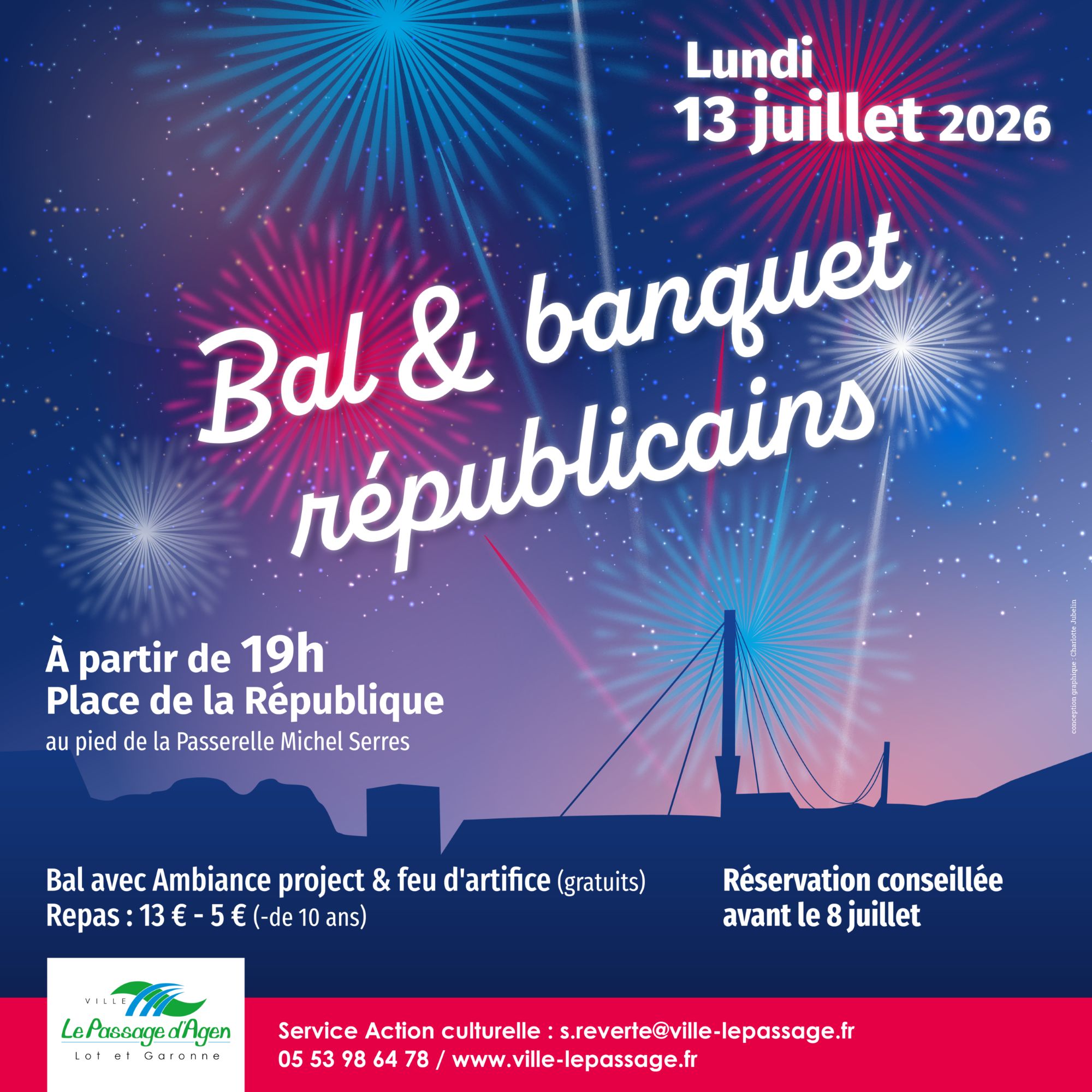 Bal et banquet républicains avec feu d'artifice