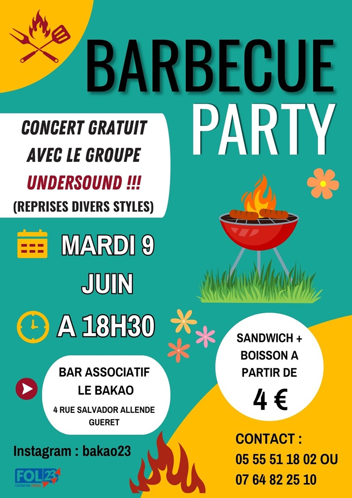 Barbecue party et concert — visuel événement