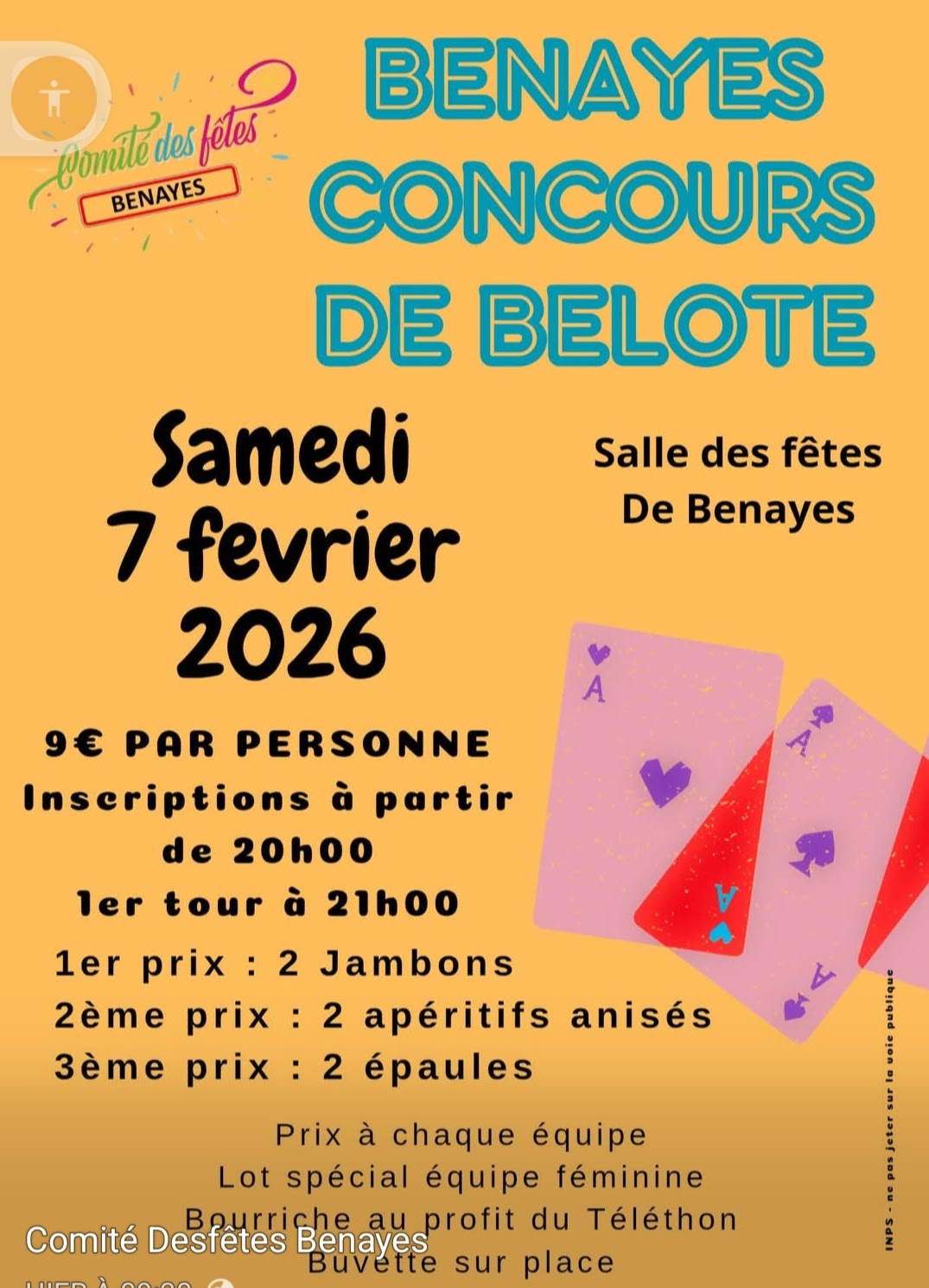 Concours de belote à Benayes