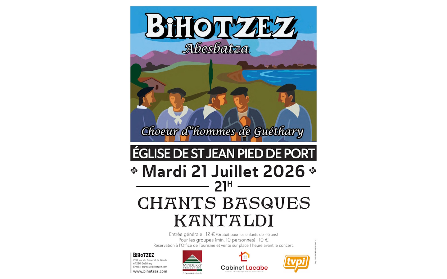 Concert : choeurs basques d'hommes Bihotzez