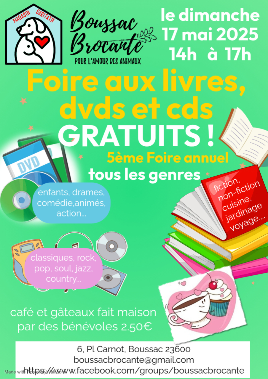 Foire aux livres, DVDs et CDs, Boussac