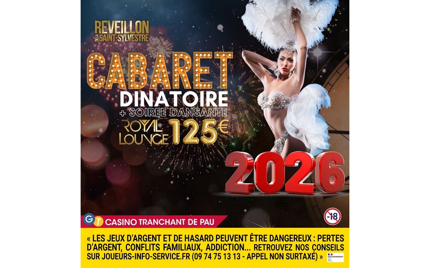 Réveillon Saint Sylvestre - Cabaret dînatoire + soirée dansante