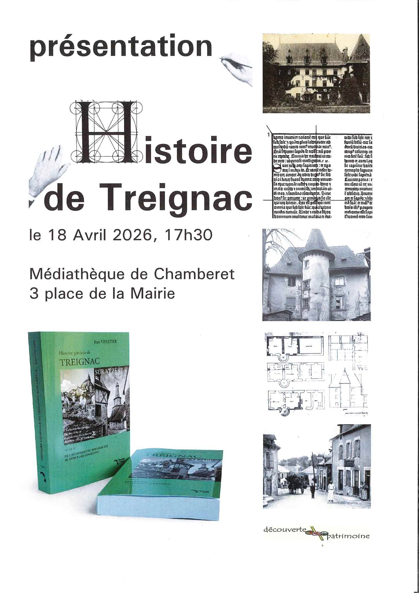 Présentation des ouvrages Histoire de Treignac de Jean Vinatier — visuel événement