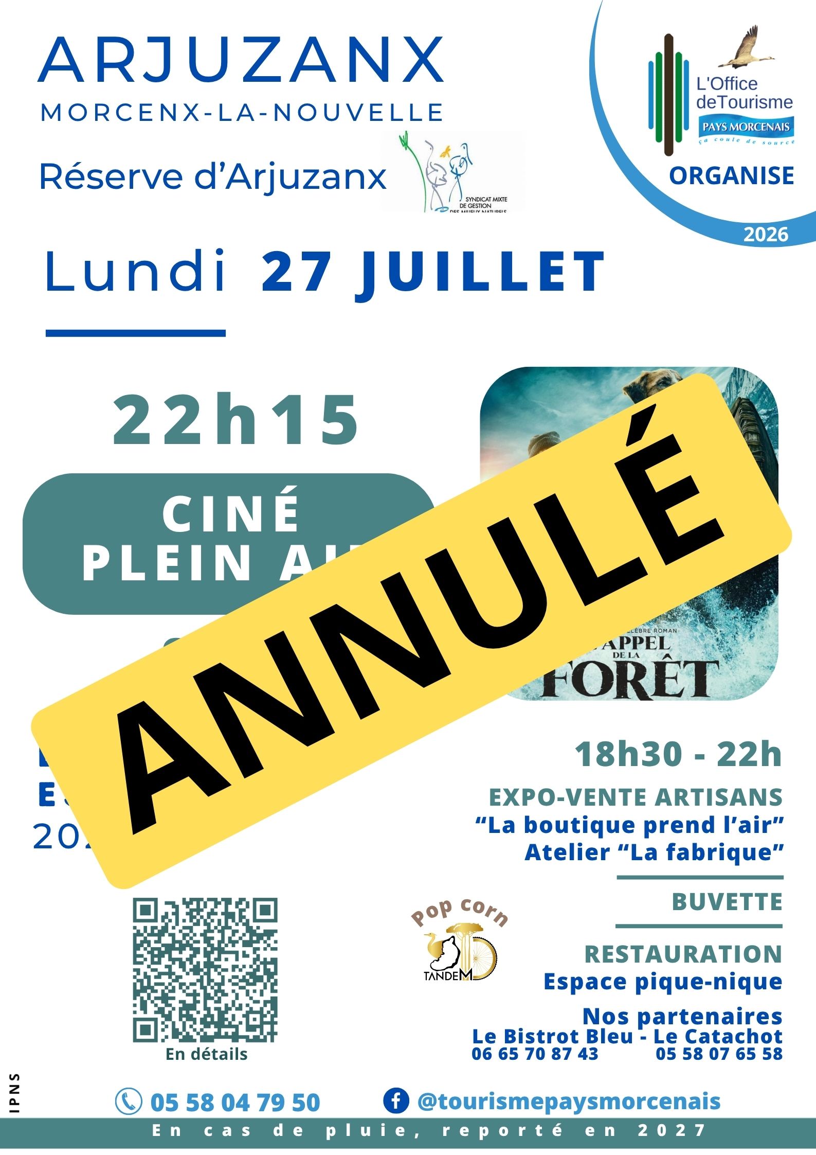 Estivale en Pays Morcenais, Cinéma plein air "L'appel de la forêt" ANNULÉ