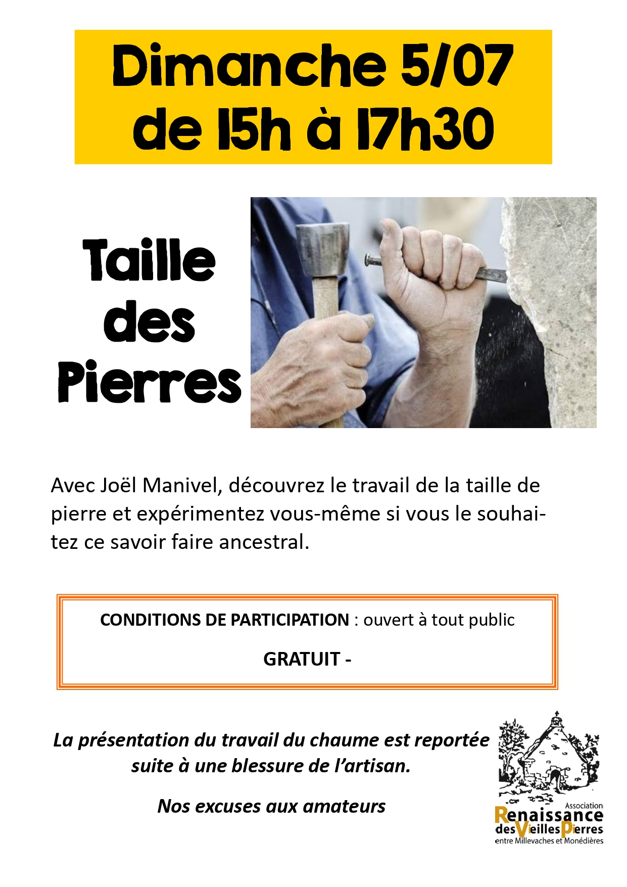 Les Pastorales de Clédat  : Découverte de la taille de pierre et du travail du chaume