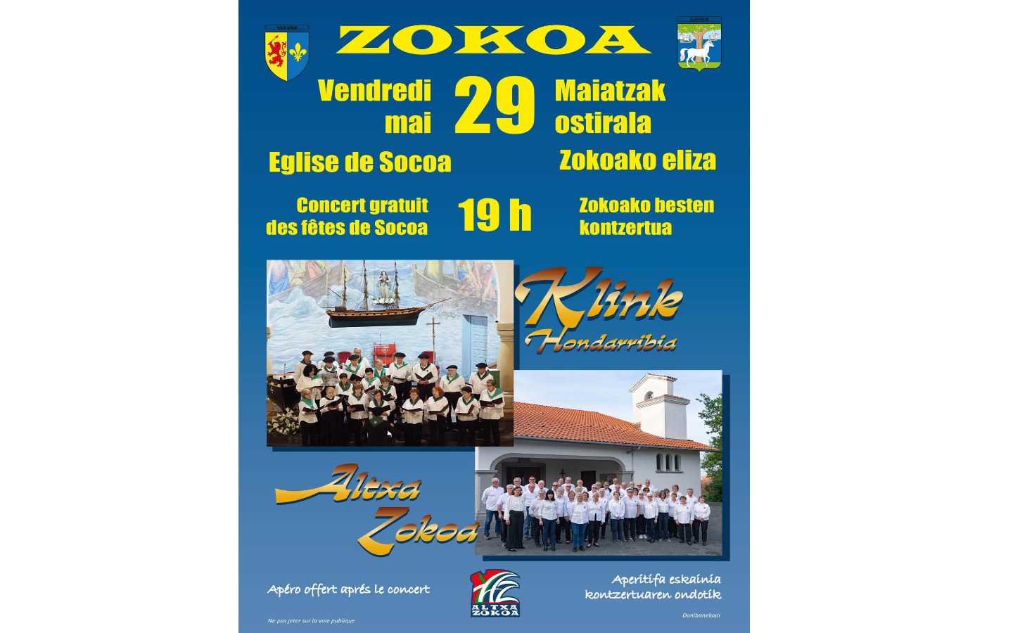 Fête de Socoa: Concert de chants basques, Altxa Socoa