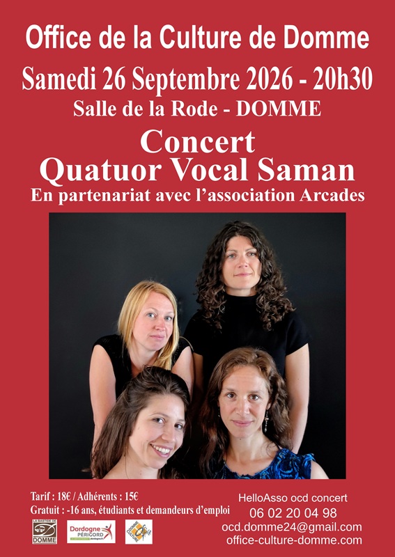 Office de la Culture de Domme : Concert – Quatuor Vocal Saman, Domme - photo 7