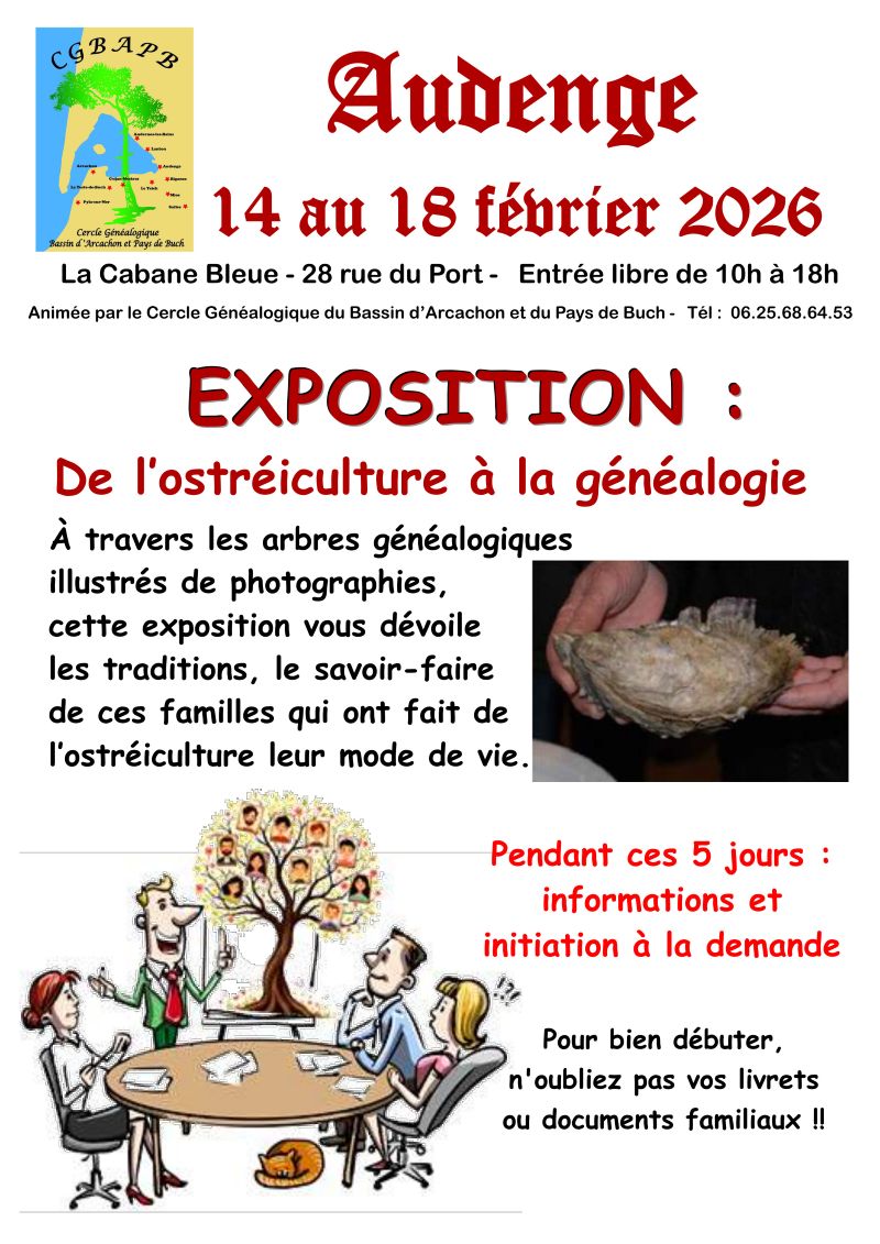 Exposition à la Cabane Bleue : De l'ostréiculture à la généalogie