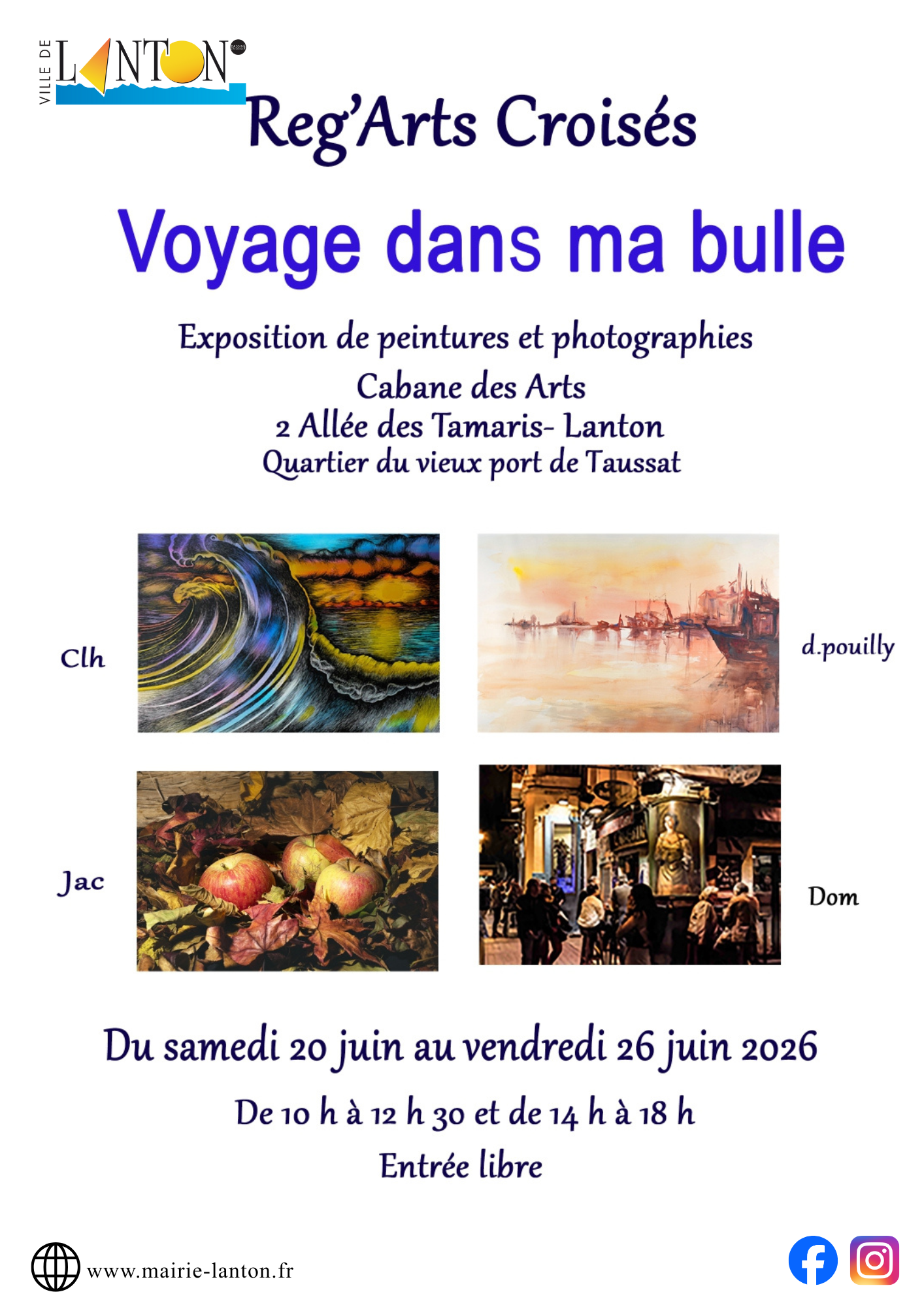 Exposition Cabane des Arts :Reg&rsquo;Arts croisés -Voyage dans ma bulle