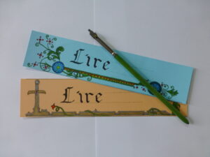 La Tour Nivelle - Calligraphie sur marque-page, Courlay