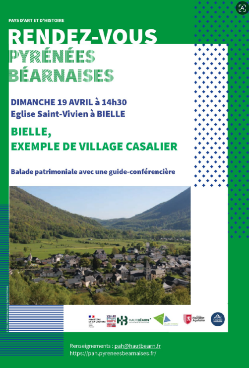 Visite commentée : Bielle, exemple de village casalier - Rendez-vous Pyrénées Béarnaises — visuel événement