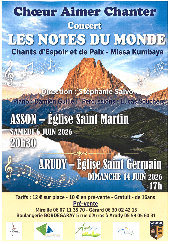 Concert : Choeur Aimer chanter - Les notes du monde — visuel événement