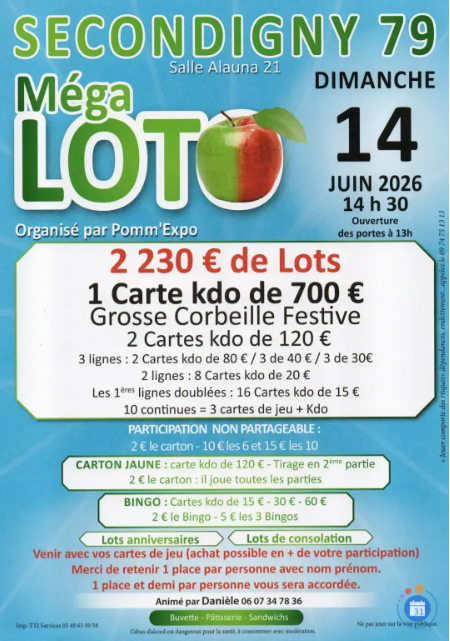Méga loto Secondigny Pomm'Expo